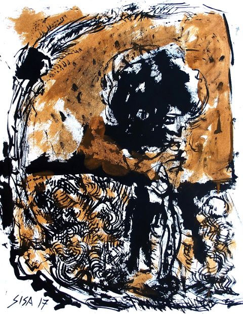 JEDER WEG IST UNGEWISS, Tusche auf Papier, 64 x 50 cm